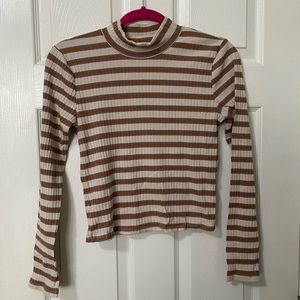 Striped Mock Neck Sweater